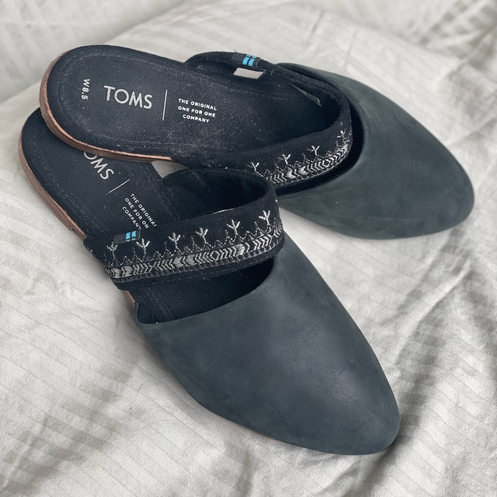 TOMS Mule Flats, Embroidered